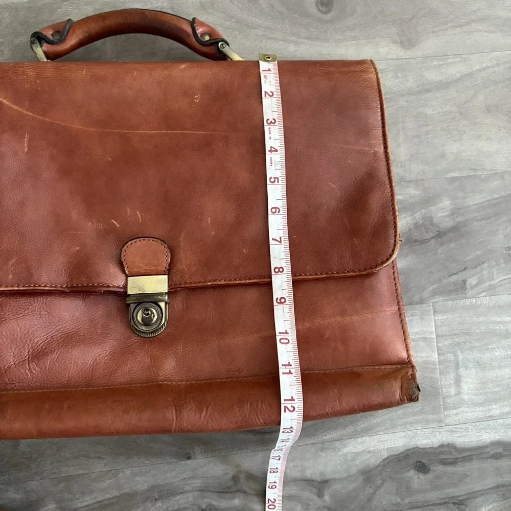 Avenues America‎ Vintage Leather Briefcase Portfolio Messenger Bag brown
